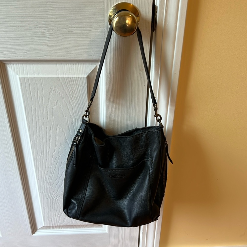 American Leather Co black hobo purse
